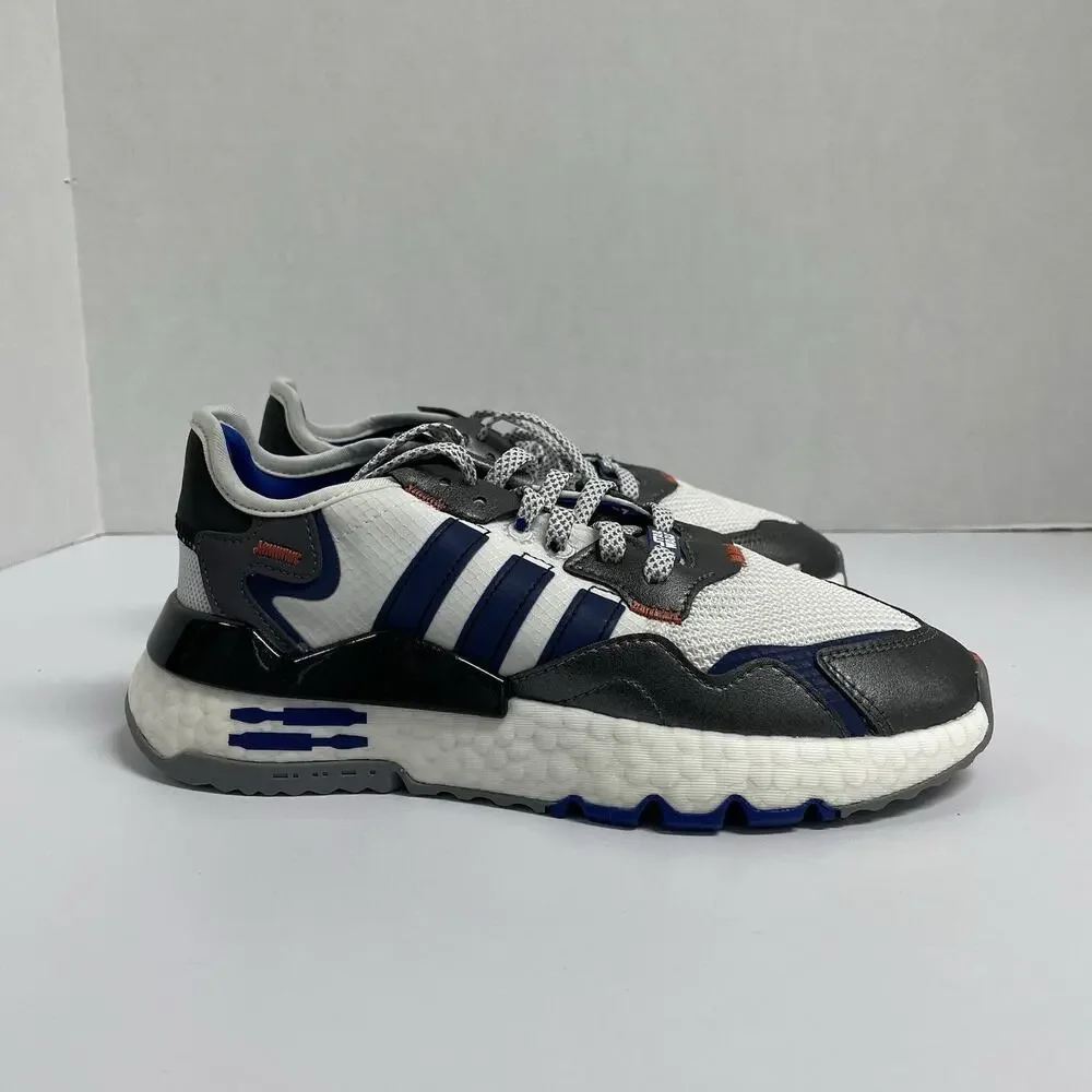 Adidas Nite Jogger J R2D2 Star Wars FV8041 Size 5 White Blue Boost Cartoons